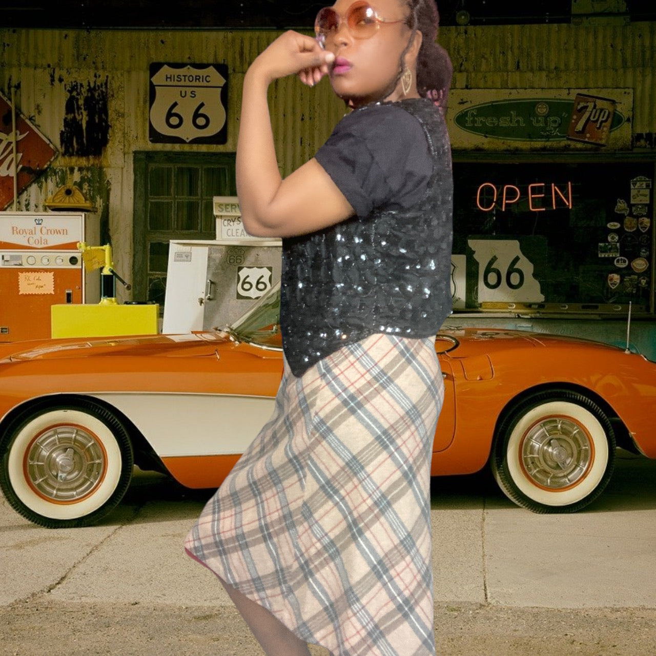 90s Gap Plaid Wool Skirt Size Xl