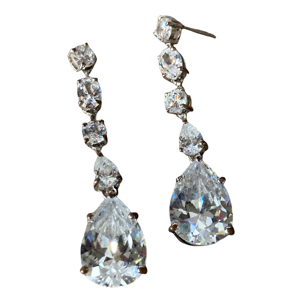 Vintage Crystal Single Drop Earrings
