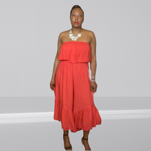 Load image into Gallery viewer, Elan Orange Crinkle Jumpsuit
