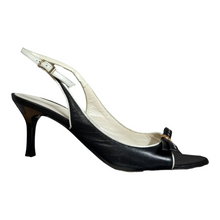 Load image into Gallery viewer, St. John Open Toe Heels  Black and White Shoes Size 7 1/2
