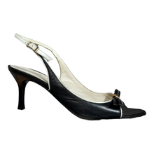 Load image into Gallery viewer, St. John Open Toe Heels  Black and White Shoes Size 7 1/2
