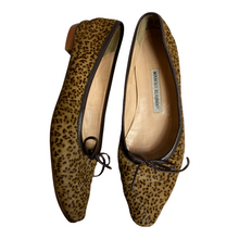 Load image into Gallery viewer, Manolo Blahnik Calf Hair Leopard Print Flats
