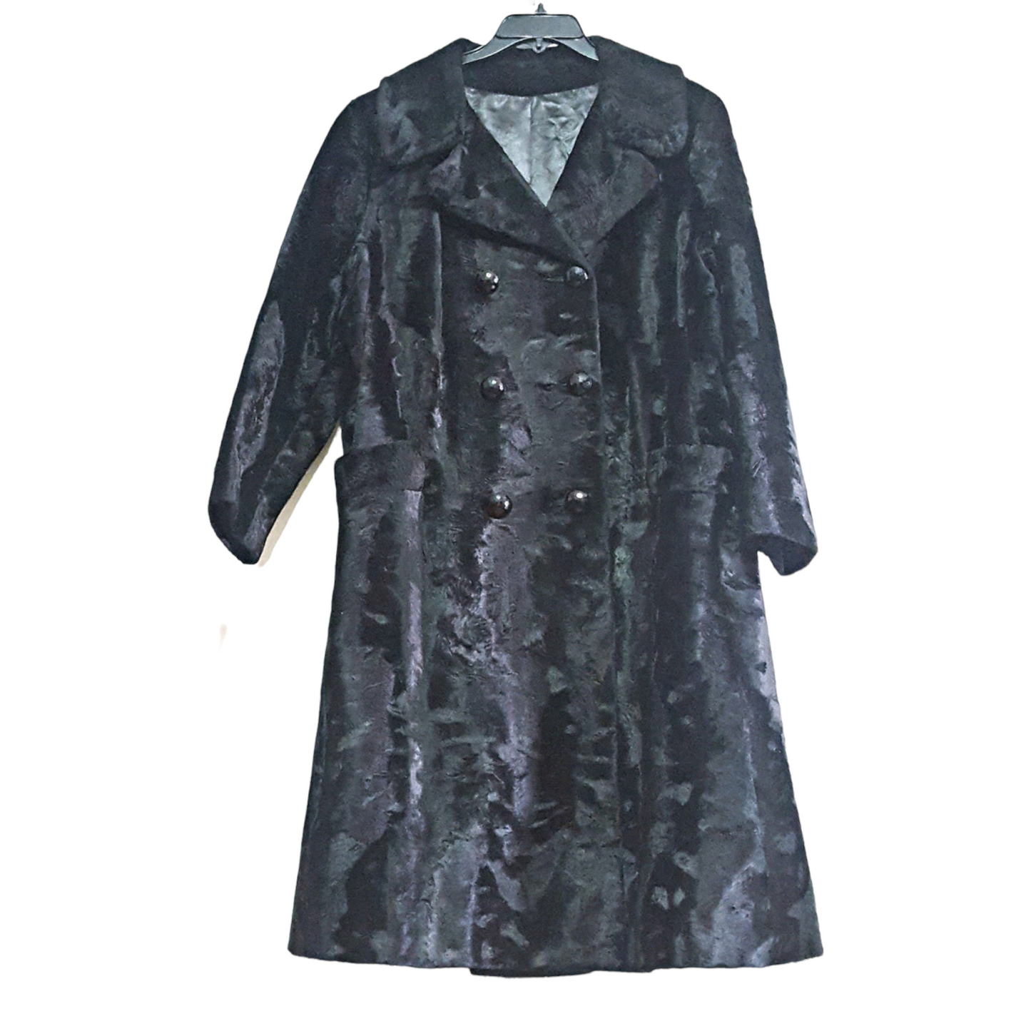 1960s Vintage Coats Broadtale a Lou Nierenberg Creation Black Dress Fur Coat size M