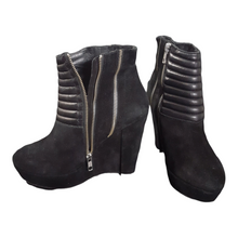 Load image into Gallery viewer, The Kooples Suede and Leather Quilted Zip Ankle Booties size 37