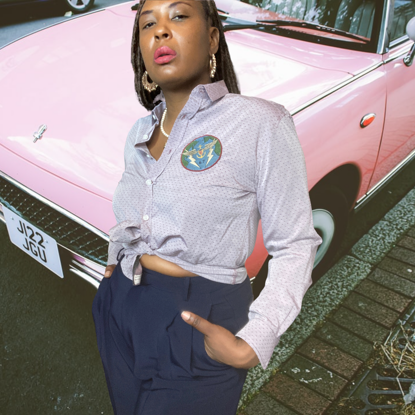 ZAK ❌ Ralph Lauren Custom Jacquard Mens Button Up Shirt Size M