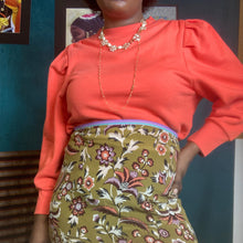 Load image into Gallery viewer, Frame Shirred Puff Sleeve Sweatshirt in Sunkist Size XL
