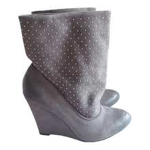 Load image into Gallery viewer, Rebecca Minkoff Studded Wedge Suede Booties size 7

