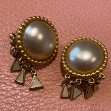 Load image into Gallery viewer, Vintage 70’s Carolee Faux Pearl and Enamel Earrings

