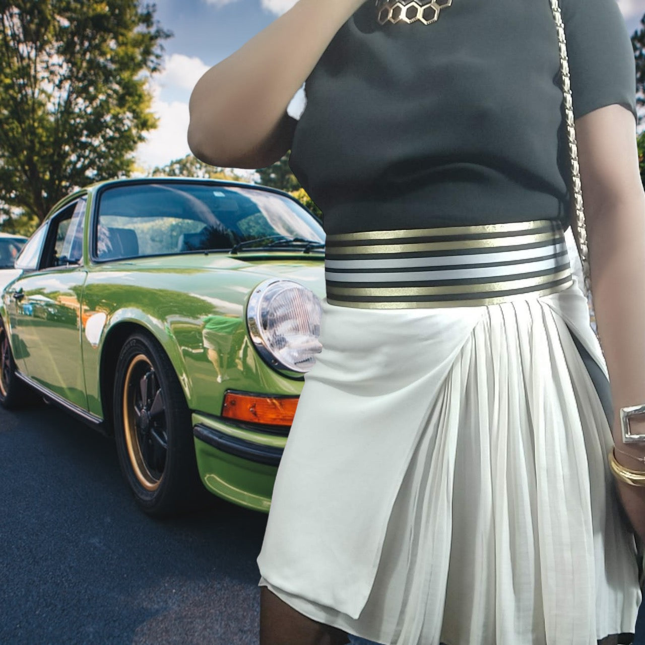 Gucci Pleated Mini Dress_Lucille Golden Vintage _Preowned Womens Dresses_Sustainable Fashion