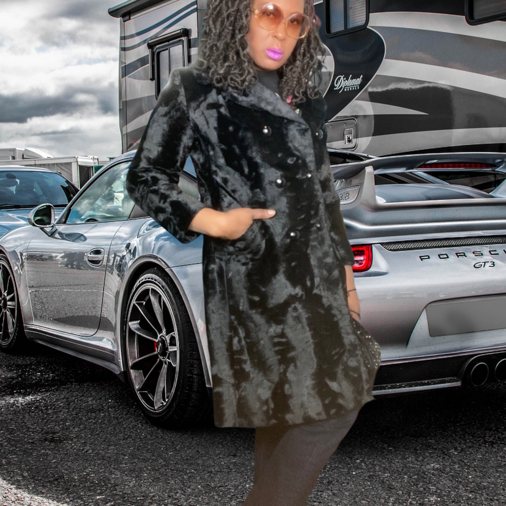 1960s Vintage Coats Broadtale a Lou Nierenberg Creation Black Dress Fur Coat size M