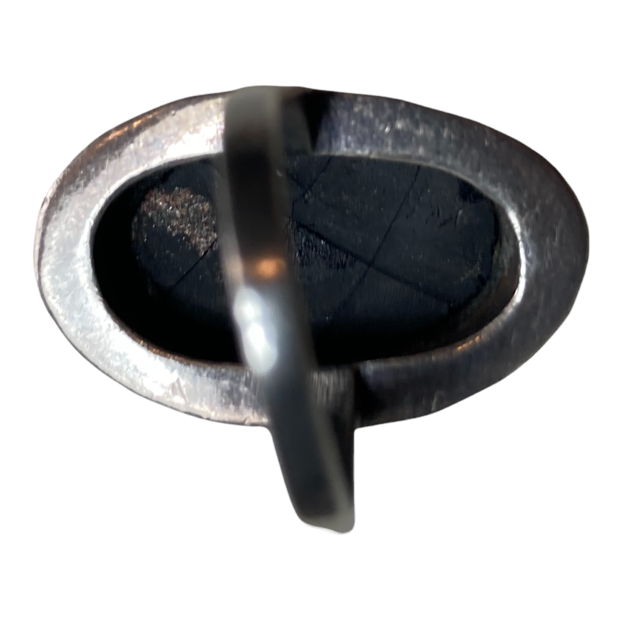 Antique Victorian Mourning Sterling Black Onyx Marcasite Ring