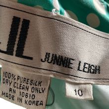 Load image into Gallery viewer, Junnie Leigh - 80s Silk Jacquard Polka Dot Print Midi Dress | Junnie Leigh - Shop Vintage Dresses
