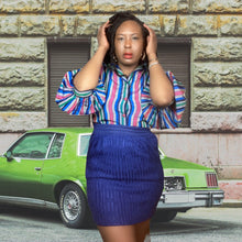 Load image into Gallery viewer, Vintage 50s Tafetta Striped Blouse sz. Small
