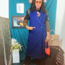 Load image into Gallery viewer, 80s Vintage Christian Dior Wool Coat Vest  Size M Peri Blue Color of the Year
