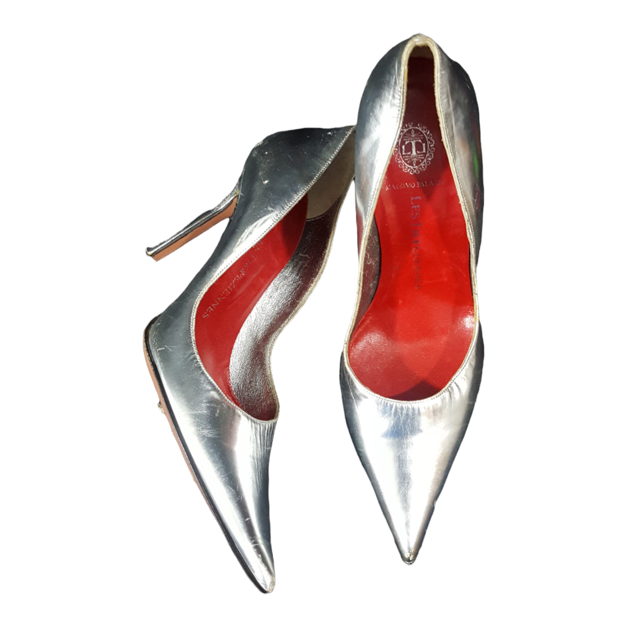 90s Les Tropeziennes Silver Leather Pumps sz 36