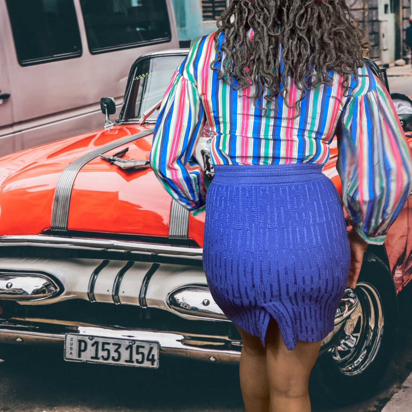 Vintage 50s Tafetta Striped Blouse sz. Small