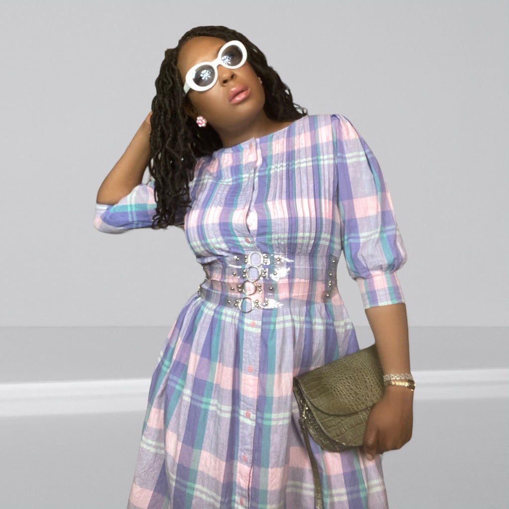 Matti Sport Purple Madras Plaid Dress