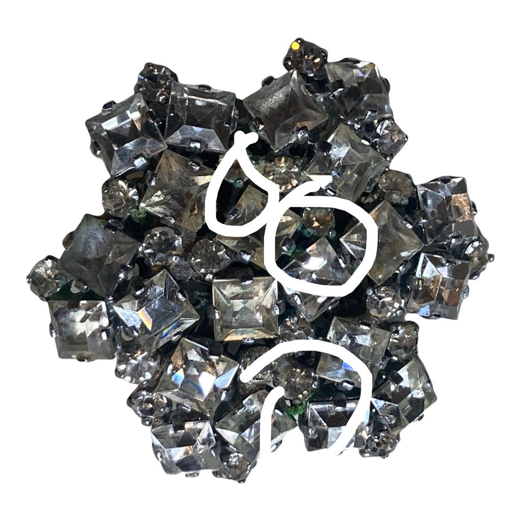 Miriam Haskell Clear Rhinestone Broach