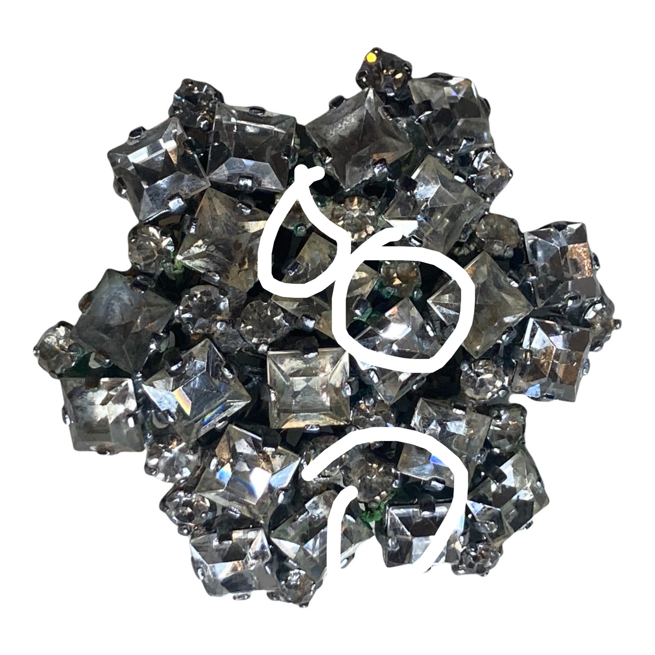 Miriam Haskell Clear Rhinestone Broach