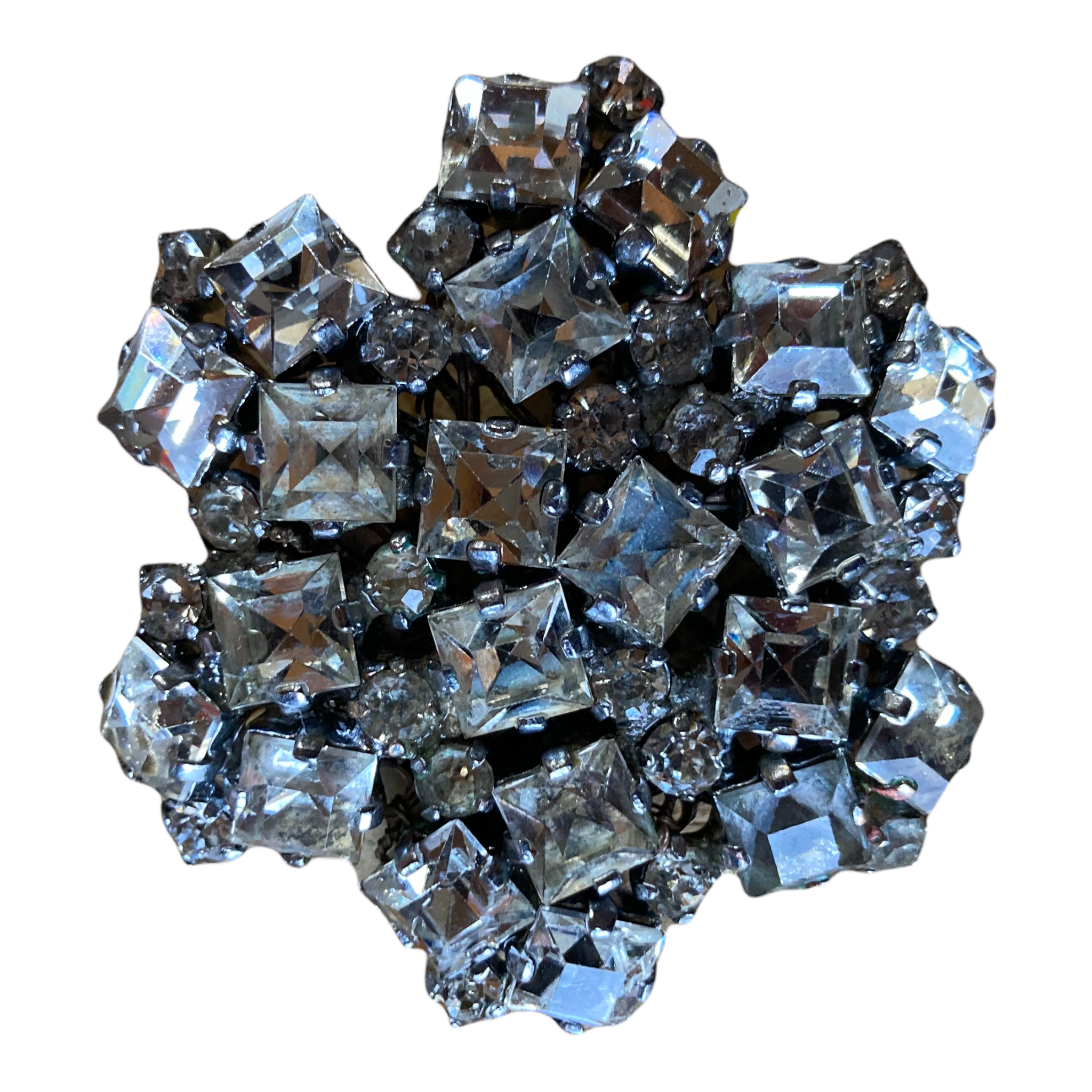 Vintage Miriam Haskell Rhinestone Brooch, Made in Austria Lucille Golden Vintage