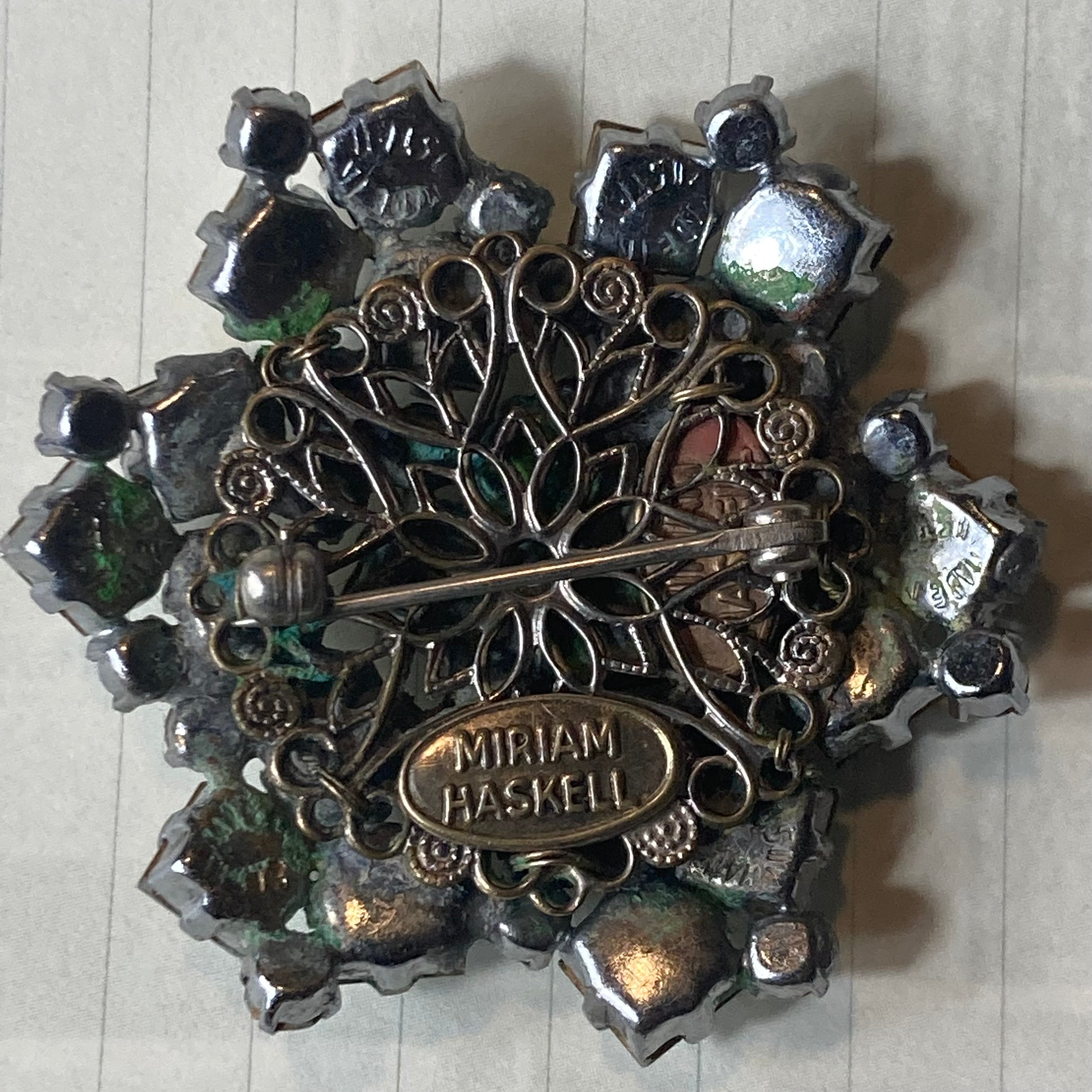 Miriam Haskell Clear Rhinestone Broach