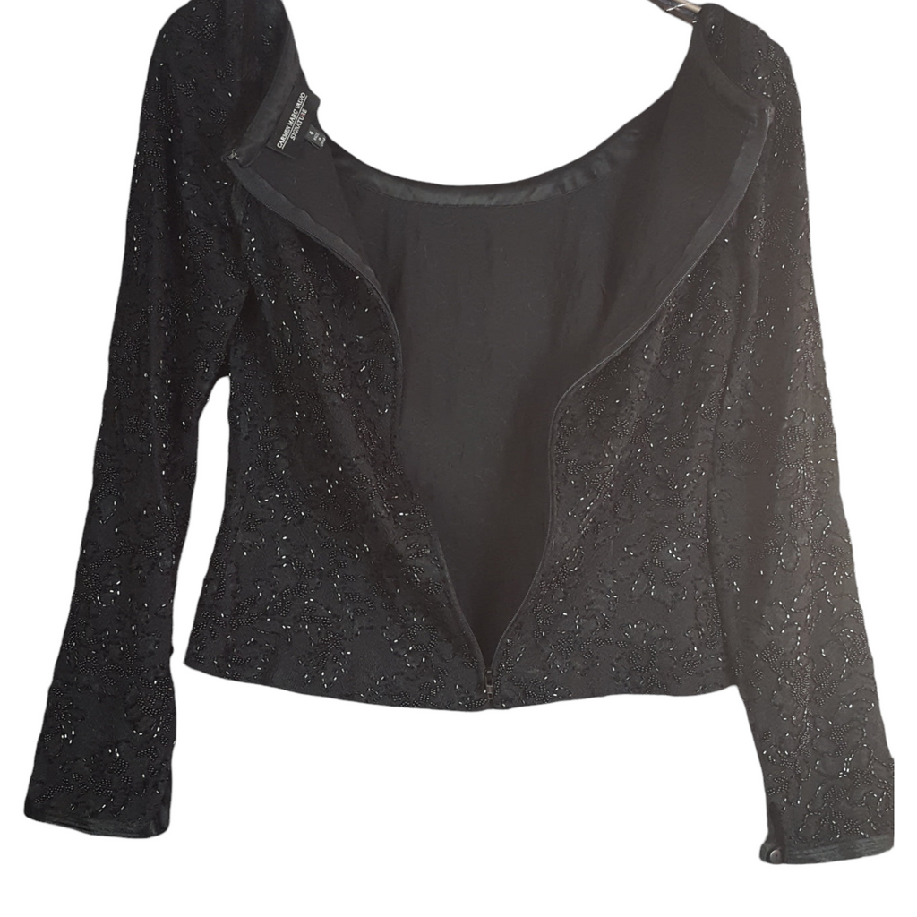 Carmen Marc Valvo Beaded Bodice Blouse Size 4