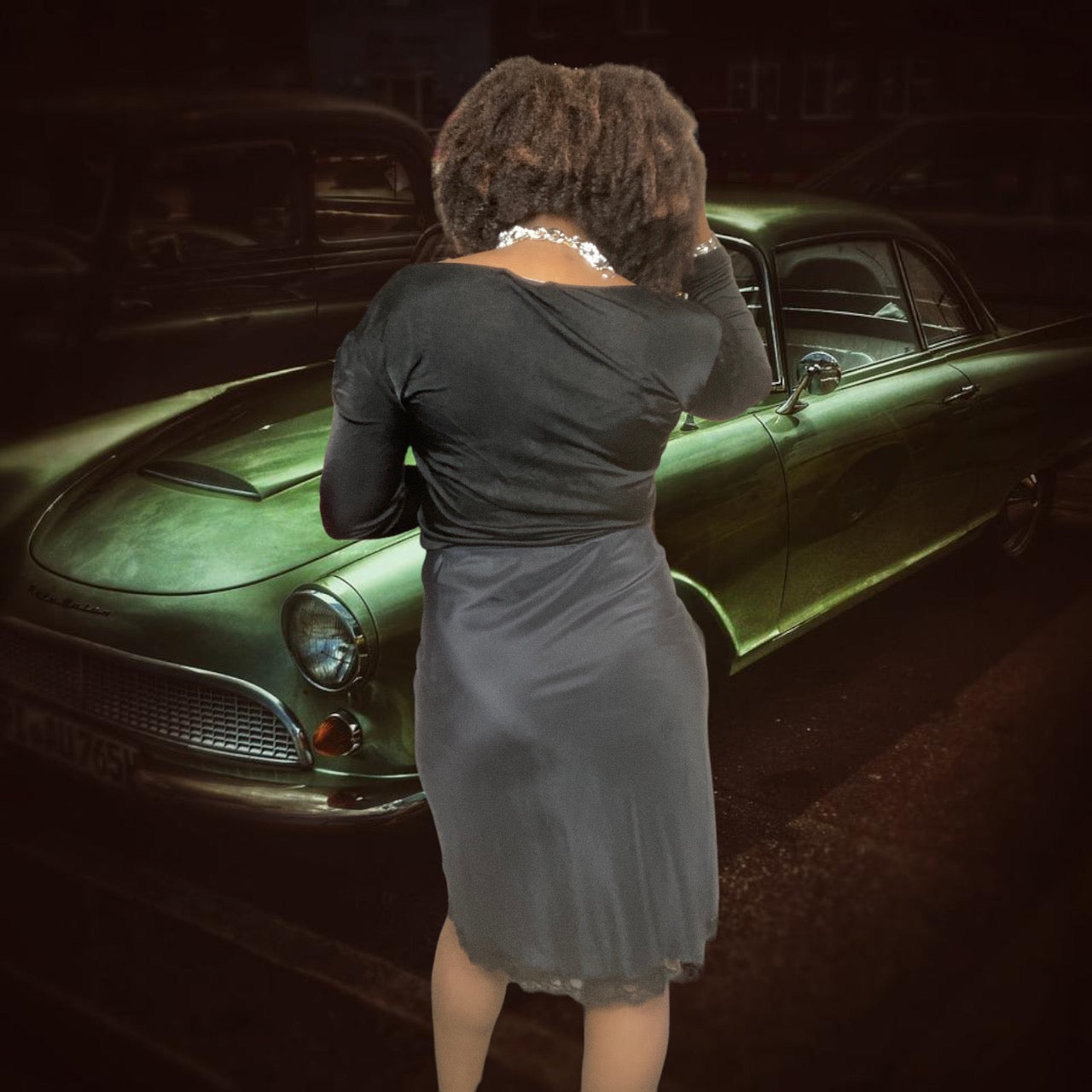 90s Christian Dior Black Jersey Knit Top