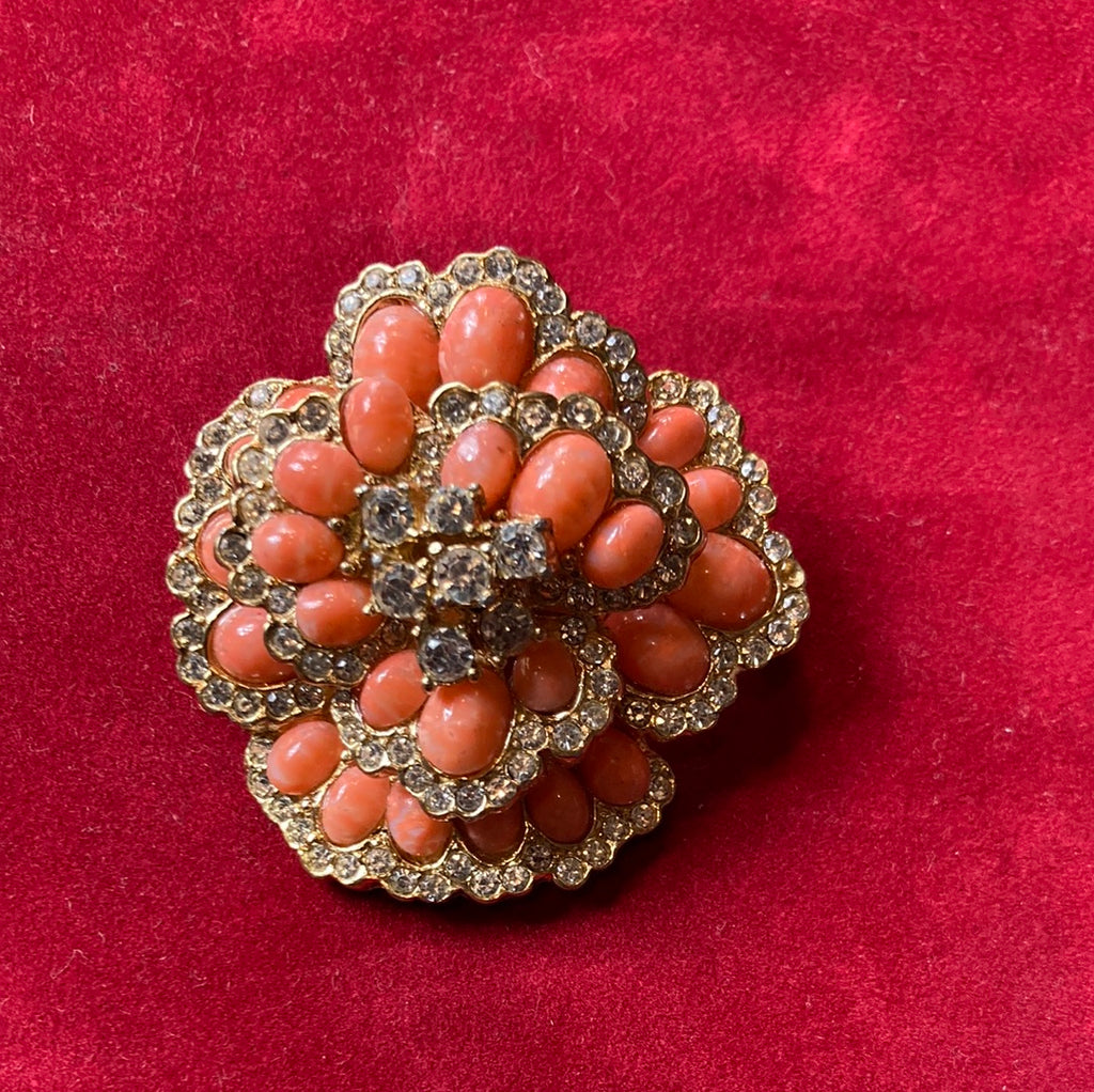 Ciner Flower Brooch_Signed_Vintage _Jewelry_Lucille Golden _Audrey Smaltz