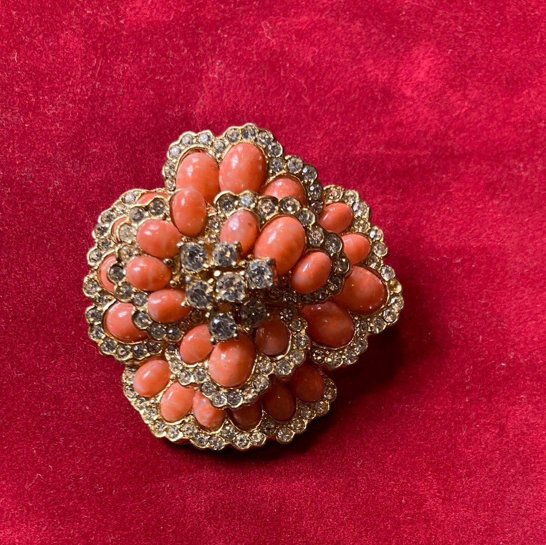 Ciner Flower Brooch_Signed_Vintage _Jewelry_Lucille Golden _Audrey Smaltz