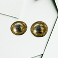 Classic Vintage 80s Gold Tone Button Clip-on Earrings