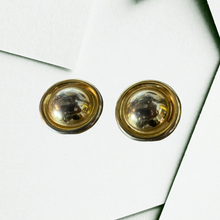 Load image into Gallery viewer, Classic Vintage 80s Gold Tone Button Clip-on Earrings
