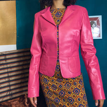 Load image into Gallery viewer, Pink Leather Blazer Jacket Size M

