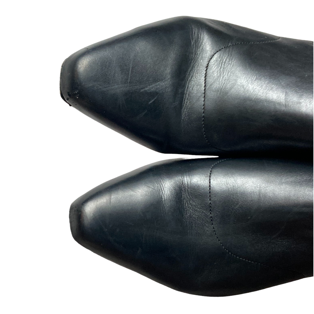 Vince Chelsea Black Leather Booties Size