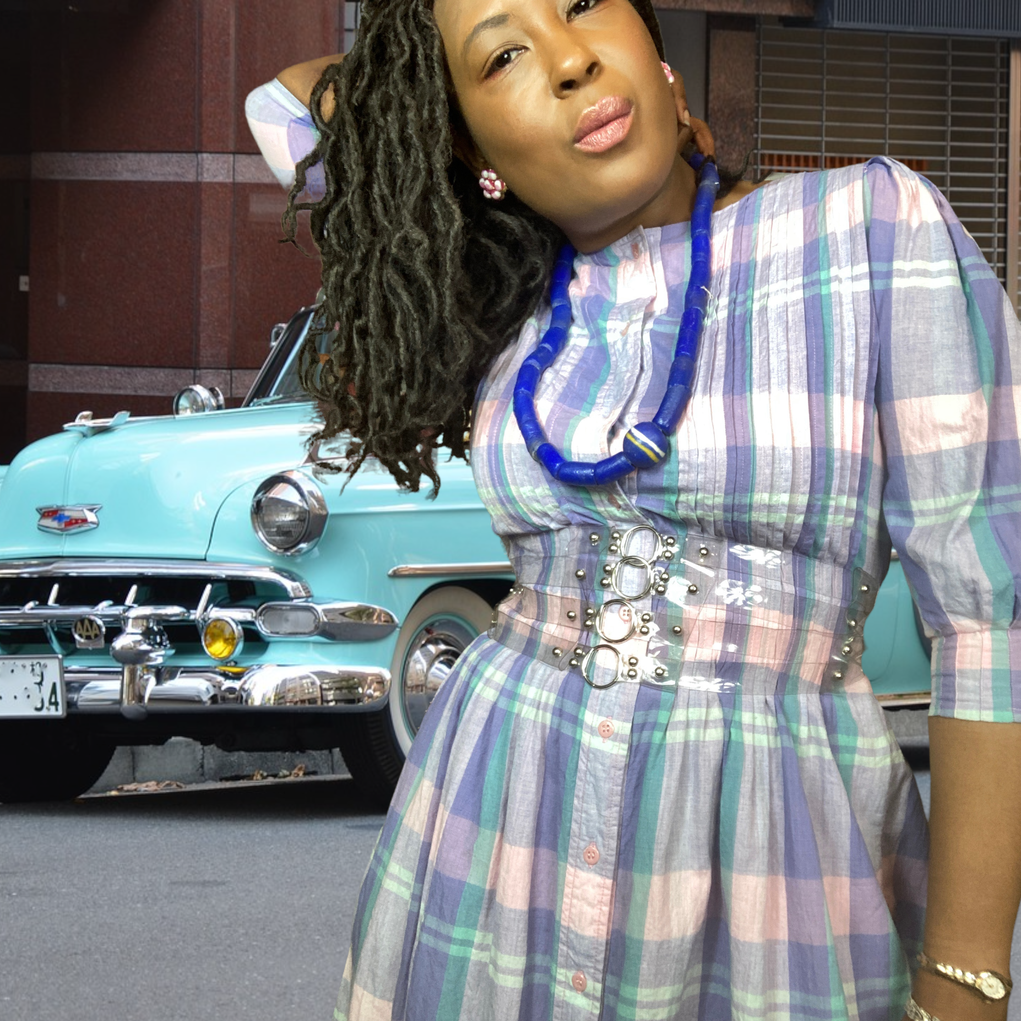 Matti Sport Purple Madras Plaid Dress