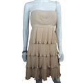 Anna Sui Strapless  Layered Crinkle Pleats Cocktail Dress size 8