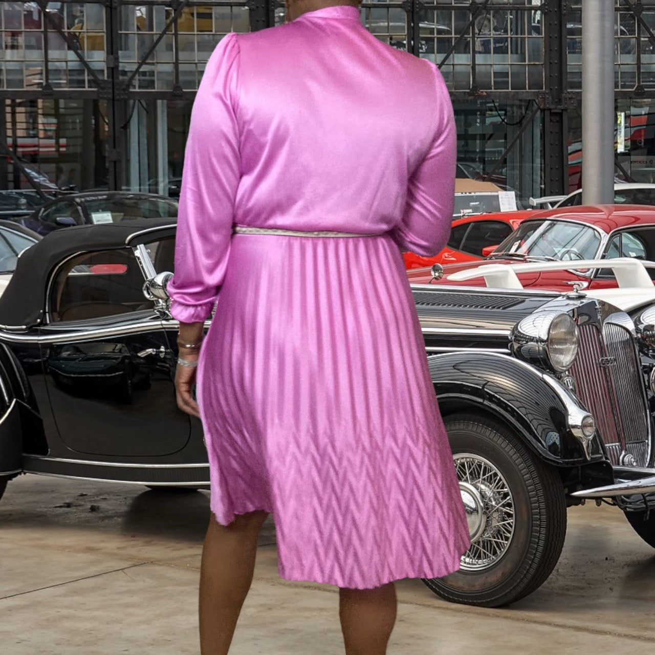 70s Vintage Dresses_Pink Dress_Sustainable Fashion_Lucille Golden Vintage