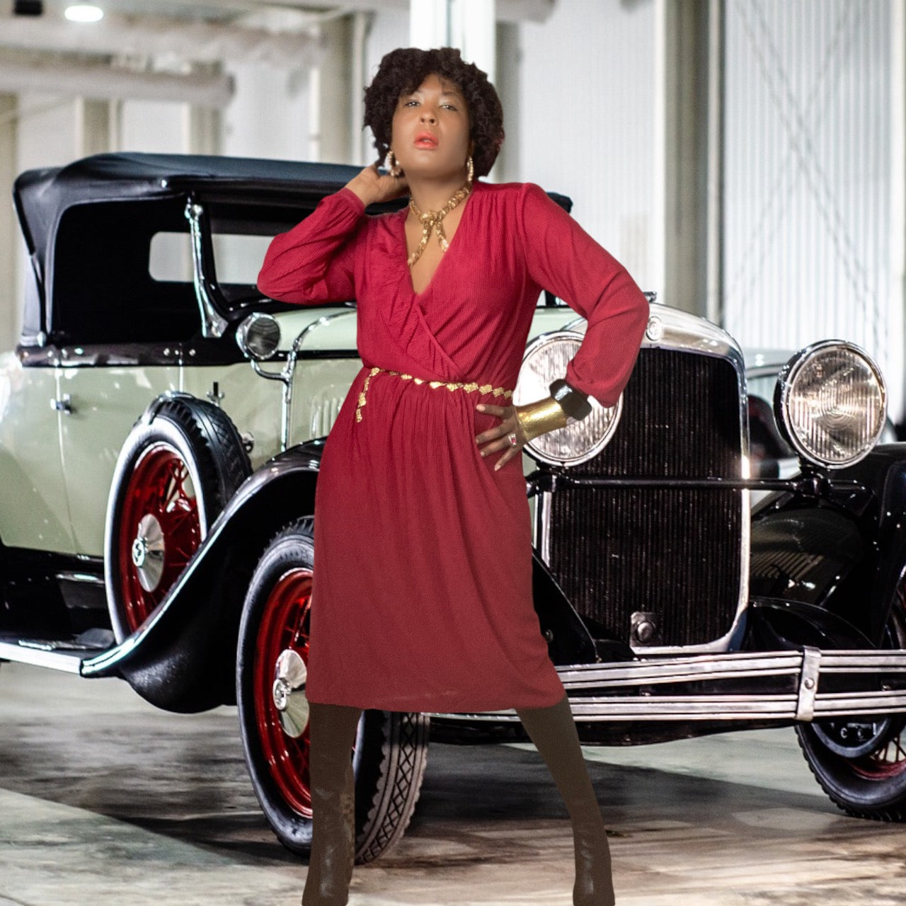 70s Vintage Lolita Blousan Dress Size L