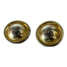 Load image into Gallery viewer, Classic Vintage 80s Gold Tone Button Clip-on Earrings
