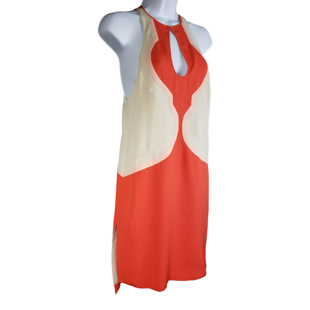 DvF Silk MOD Color Block Geometric Mini Dress/Tunic Size 2
