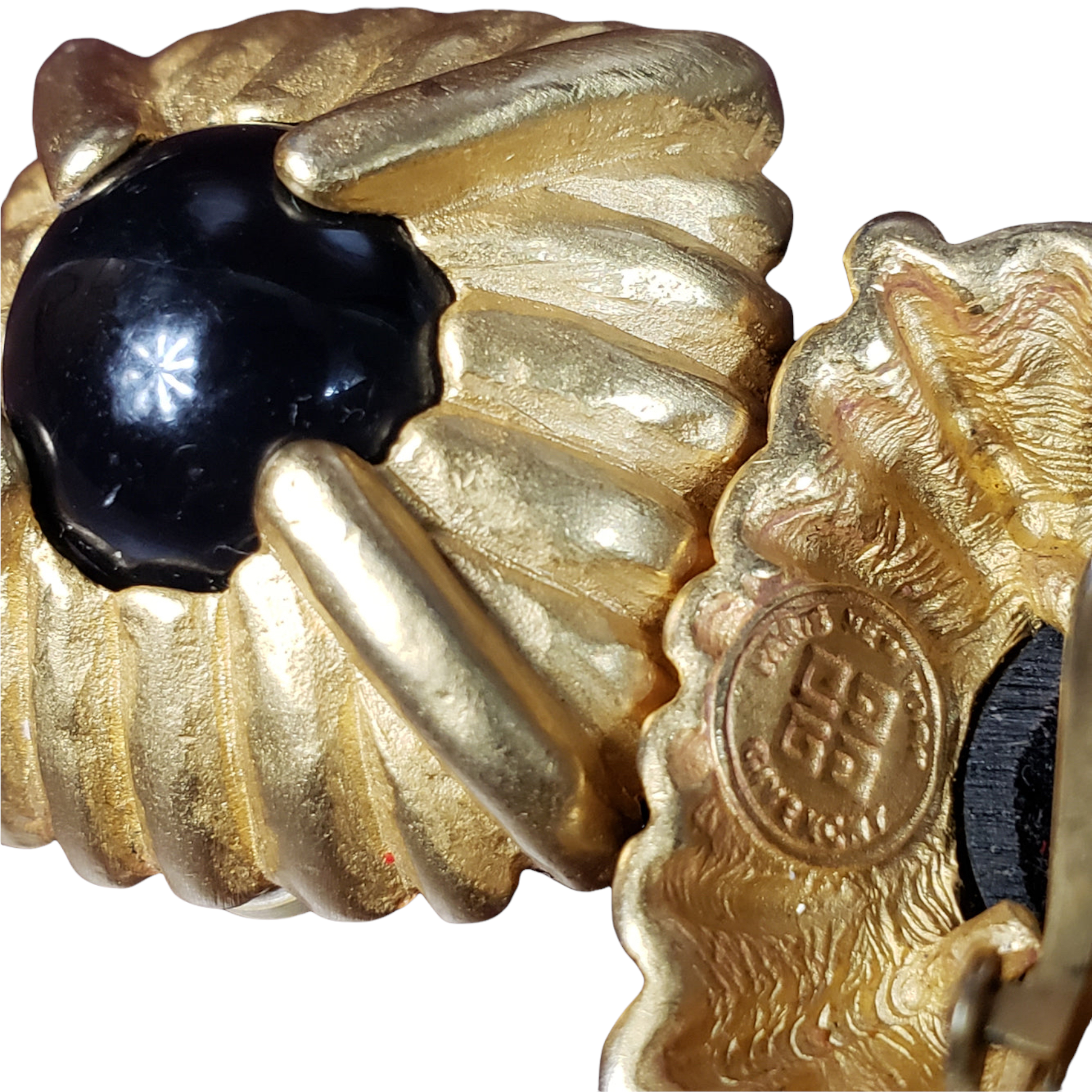 Givenchy Gold Clip-on Cabochon  Earrings