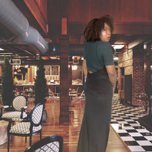 Load image into Gallery viewer, OHLIN/D Black Floor Length Silk Slip Dress size M