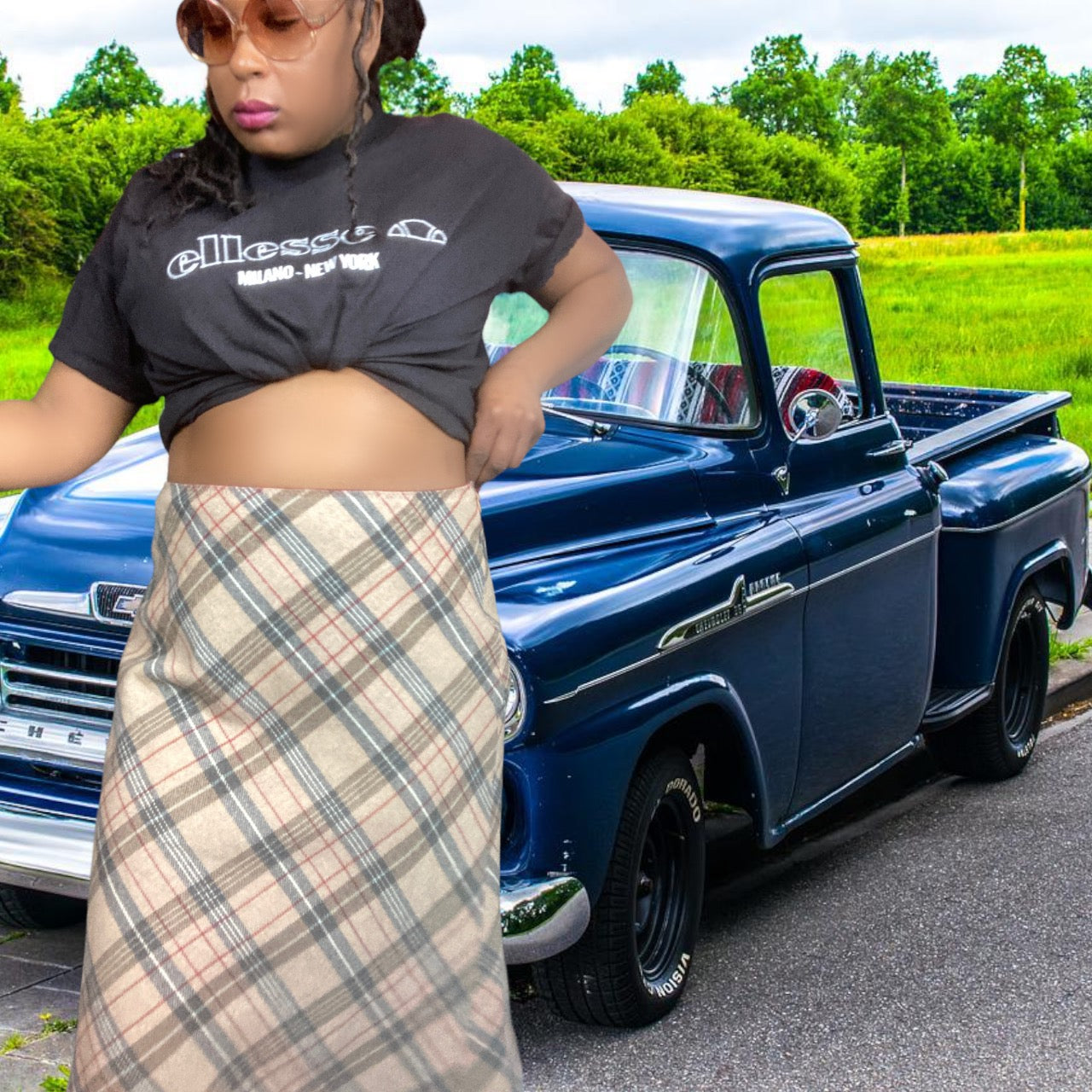 90s Gap Plaid Wool Skirt Size Xl