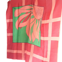 Load image into Gallery viewer, Gres Windowpane Flower  Silk Scarf
