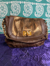 Load image into Gallery viewer, Chi by Falchi Leather and Snakeskin Shoulder Bag