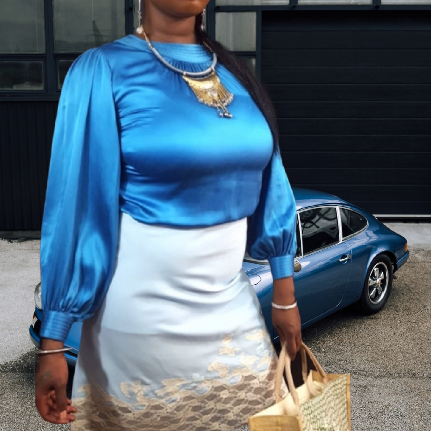 Pierre Cardin Bishop Sleeve Silk Blouse sz. M