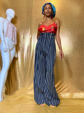 Load image into Gallery viewer, Repaired TopShop High Waist Pintstripe Trousers Size 6