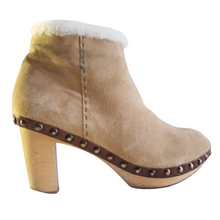 Load image into Gallery viewer, Henry Cuir Barneys New York Shearling Clog Boot size 38.5