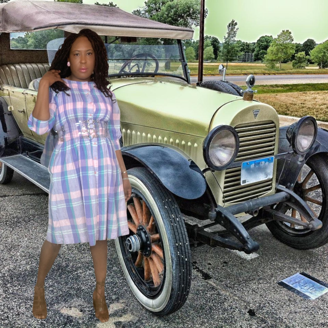 Matti Sport Purple Madras Plaid Dress