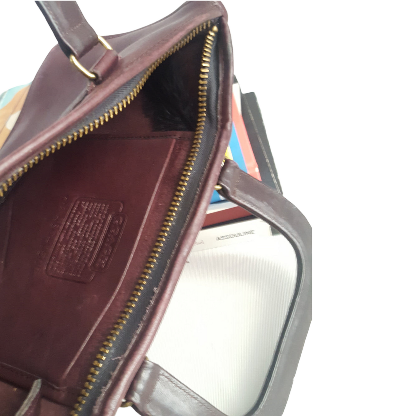 Vintage 1974 Coach Bonnie Cashin The Slim Satchel Leather Bag Eggplant