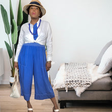 Load image into Gallery viewer, Tracy Reese Maldives Jumpsuit|Blue|One Shoulder| Size Large
